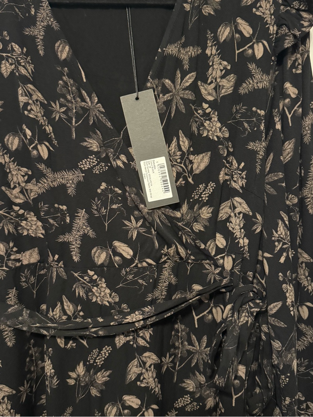 Disturbia Poisonous Plants midi faux wrap dress size 14 NWT - Picture 5 of 6